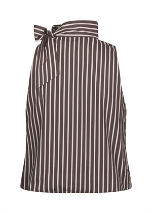 Veda wide stripe top Dark Brown Neo Noir